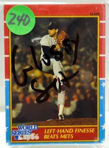lot 240 image: 1987 Fleer 1986 World Series baseball insert set rare 12 cards Mets Red Sox