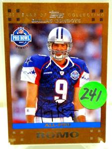 lot 241 image: LIMITED EDITION TONY ROMO 2007 TOPPS COPPER #422 SERIAL #03512007 DALLAS COWBOYS
