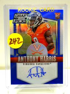 lot 242 image: LIMITED AUTOGRAPH CARD 75 - Anthony Harris #75 (Football Card) 2015 Panini Prizm Collegiate Draft Picks - Base - Blue Prizms 153