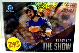 lot 243 image: 2019 Bowman Chrome #RFTS-16 Brendan Rodgers Refractor Rockies Ready For The Show
