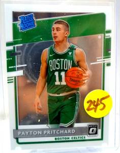 lot 245 image: RATED ROOKIE - 2020-21 Panini Optic Rated Rookie Payton Pritchard RC Boston Celtics #176