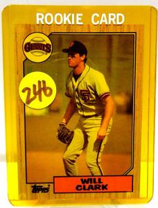 lot 246 image: ROOKIE CARD - Will Clark - 1987 Topps - # 420 - ROOKIE - Giants