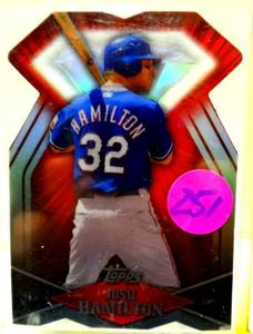 lot 251 image: 2011 Topps Diamond Dig Contest Diamond Die Cut Josh Hamilton #DDC-70 $$