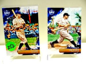 lot 252 image: 2019 DIAMOND KINGS LOT - LEGENDS TY COBB 26 & LOU GEHRIG 16