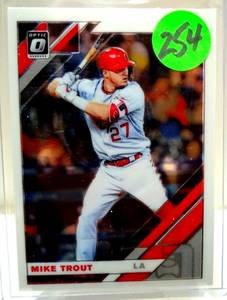 lot 254 image: 2019 Donruss Optic #170 Mike Trout Los Angeles Angels