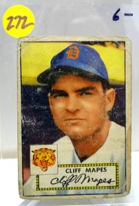 lot 272 image: VINTAGE 1952 TOPPS CLIFF MAPES 103 DETROIT TIGERS