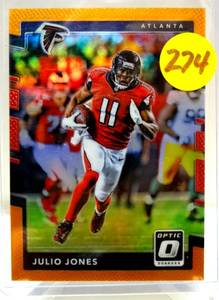 lot 274 image: 2017 JULIO JONES Optic Holo Orange Prizm #18 Falcons 102199 Rare Sp $$$