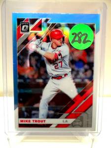 lot 282 image: 2019 Donruss Optic Mike Trout #170 Carolina Blue Prizm Refractor $$
