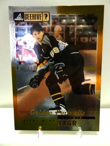 lot 288 image: 1997-98 Pinnacle Beehive Golden Portraits Jaromir Jagr #7 - OVERSIZED 5X7 $$$