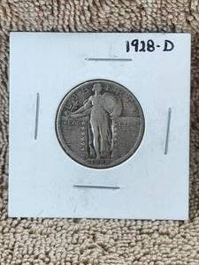 lot 9 image: 1928-D Standing Liberty quarter-dollar