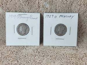 lot 18 image: Selection of 2 vintage Mercury dimes