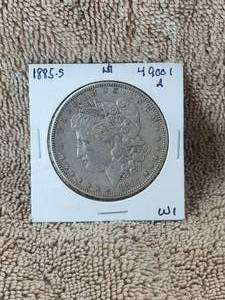 lot 27 image: 1885-S Morgan Silver Dollar