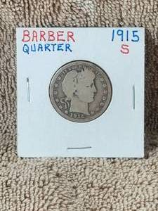 lot 30 image: 1915-S Barber quarter