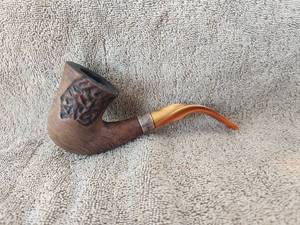 lot 21 image: Very nice vintage estate Smoking Pipe with sterling band