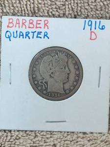 lot 40 image: 1916-D Barber quarter