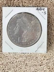 lot 49 image: 1884-S Morgan silver dollar