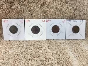 lot 63 image: Selection of 4 vintage Indian Head cents
