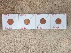lot 65 image: Selection of 4 special Red Lincoln pennies