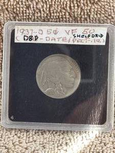 lot 71 image: 1937-D Buffalo Nickel - DBD - date and profile