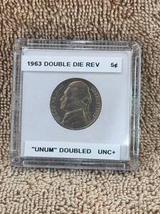 lot 72 image: 1963 nickel Double Die reverse