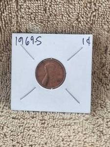 lot 108 image: 1969-S Lincoln penny