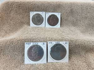 lot 142 image: Selection of 4 Ike-Eisenhower dollars