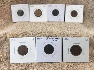 lot 146 image: Selection of 8 vintage Indian Head Cents