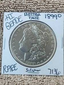 lot 165 image: 1899-O Morgan Silver Dollar