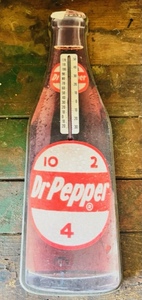 lot 27 image: 5 12 Vintage Wooden Dr Pepper Thermometer&nbsp