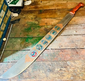 lot 76 image: Vintage Imacasa 26 12  Wooden Handle Machete Made in El Salvador