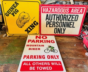 lot 90 image: Three Misc. Warning Signs