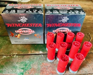 lot 134 image: Winchester Universal 2 34, 1200 FPS Velocity,8 Shot Shotgun Shells( One Full BoxOne Partial Box of Ten)