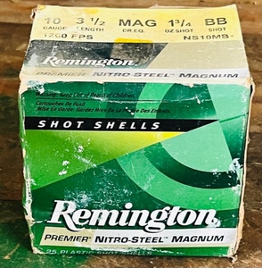 lot 135 image: One Box of Remington Nitro-Steel Magnum 10Ga. Shotgun Shells