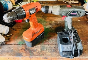 lot 154 image: Cordless Black &amp Decker and Craftsman Drills W Craftman Battery Charger