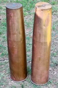 lot 172 image: Two Copper 1958 120mm Shell Casings (These Are Huge)