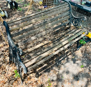 lot 192 image: 48x 24x 20 Cast Iron and Wood Bench