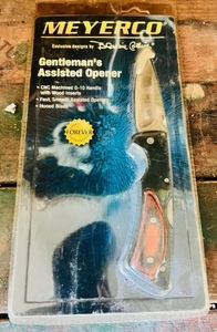 lot 232 image: Meyerco Gentlemans Assisted Opener Knife- Designed by Blackie Collins- New in Package