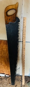 lot 256 image: Antique Wooden Handled Hand Saw