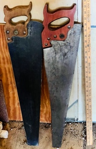 lot 263 image: One Warranted Superior &amp One Disston Antique Hand Saw