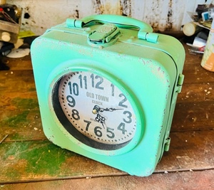 lot 279 image: Really Cool Vintage 67 Bailey St. Old Town Double-Sided Green Clock