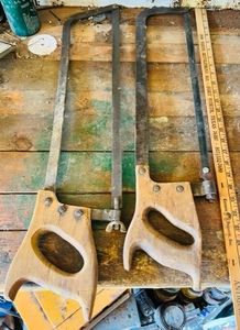 lot 295 image: Two AntiqueVintage HacksawsMeat Processing Bone Saws