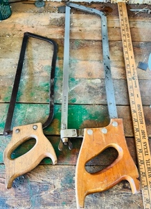 lot 304 image: Two Vintage Wood Handled Hack Saws