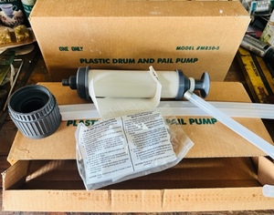 lot 343 image: Two Reike Plastic Drum and Pail Pumps Model # MR50-5