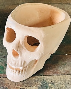 lot 348 image: Human Skull Decorative Container Pot