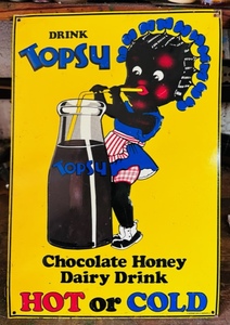 lot 368 image: Original Vintage Sign For Topsy Chocolate Honey Dairy Drink