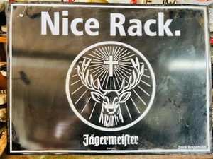 lot 374 image: Jagermeister Nice Rack Metal Advertising Sign