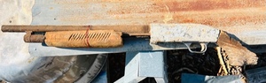 lot 395 image: Vintage Sawed Off Shotgun Fished From The Brazos River in Waco in the 1970s- For Decoration Only