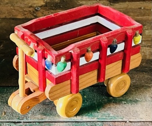 lot 403 image: Decorative Miniature Wooden Christmas Wagon