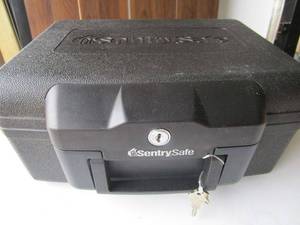 lot 183 image: SENTRY SAFE W KEYS, MEASUREMENTS IN PICS