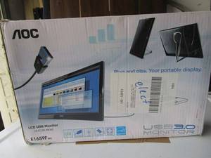lot 184 image: AOC LCD USB MONITOR IN BOX, WORKS GREAT